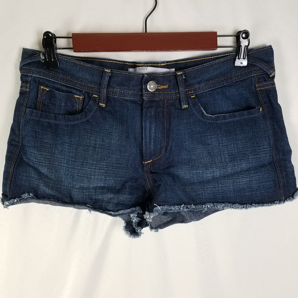 Old Navy Womens Size 6 Mid Rise Denim Cutoff Shorts Blue Frayed Hem Distressed
